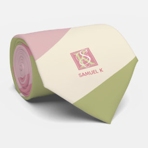 Farbpalette der Farbpalette der Creme Monogramm de Krawatte