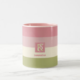 Farbpalette der Farbpalette der Creme Monogramm de Zweifarbige Tasse
