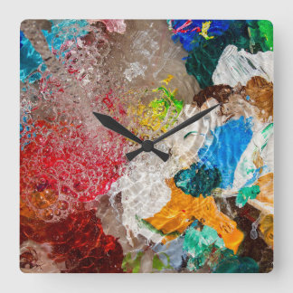 Farbpalette der Künstlerin Wanduhr