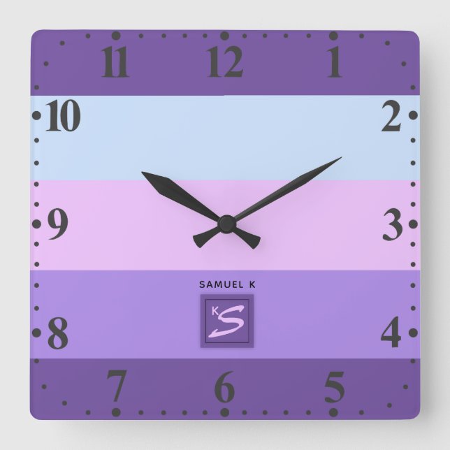 Farbpalette des sanften Lavendel Dreams Quadratische Wanduhr (Vorderseite)