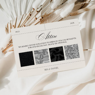 Farbpalette Farbe Schwarz/Silber für Hochzeitsklei RSVP Karte