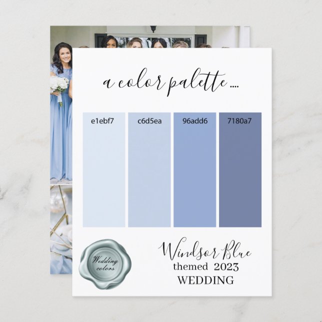Farbpalette Farbe Windsor Blue Wedding Card 2023 (Vorne/Hinten)