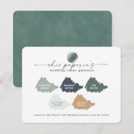 Farbpalette für die blaue Sommerhochzeit der grüne