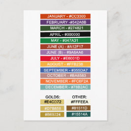 Farbpalette für die Postkarte für Geburtsteinfelse