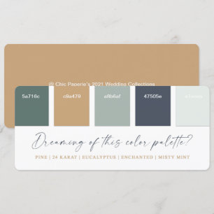 Farbpalette für Eukalyptus Navy & Gold-Hochzeiten Einladung