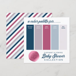 Farbpalette für Navy Blue & Pink Baby Dusche Einladung