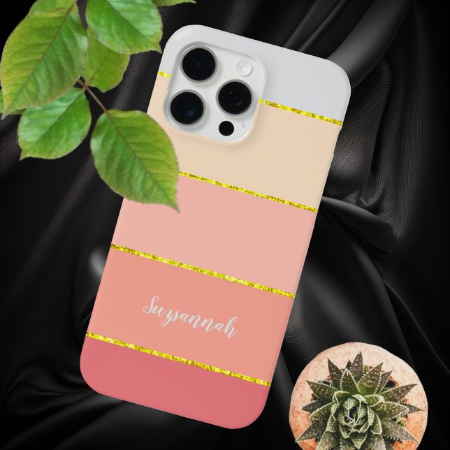 Farbpalette für personalisierte Korallenriffe - Ch Case-Mate iPhone Hülle (back design of template coral striped phone case)