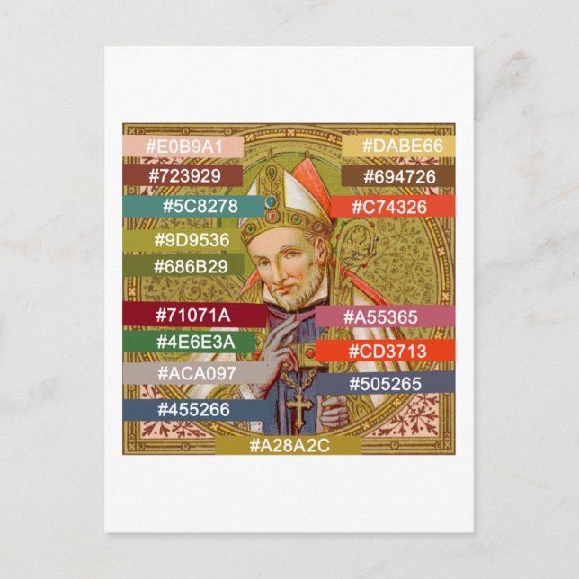 Farbpalette für St. Alphonsus Liguori (SNV 02) P Postkarte (Vorderseite)
