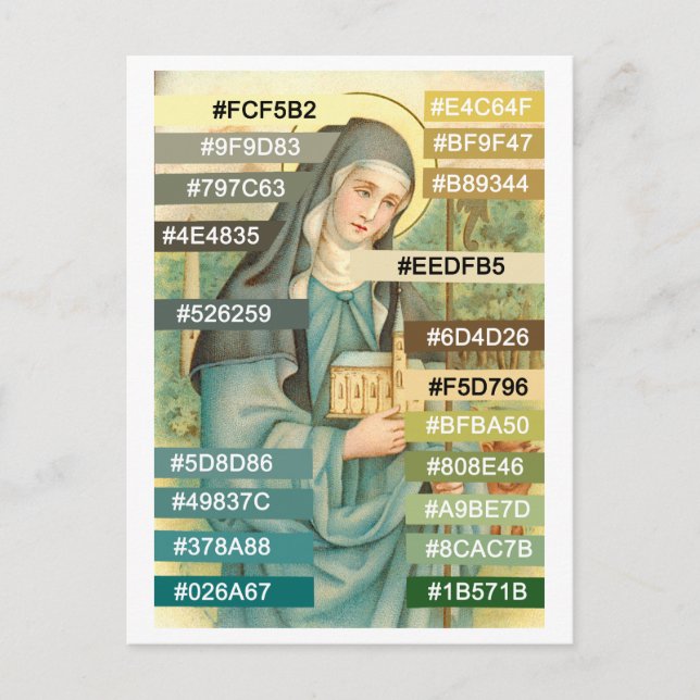 Farbpalette für St. Brigid (M 014) Po Postkarte (Vorderseite)