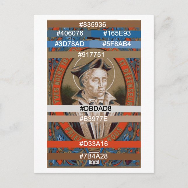 Farbpalette für St. Ivo von Kermartin (M 005) Postkarte (Vorderseite)