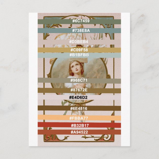 Farbpalette für St. Joan of Arc (BF 01) Postkarte (Vorderseite)