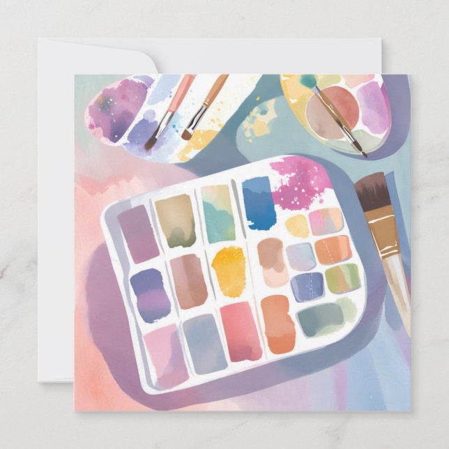 Farbpalette | Hübsche Kunst Farben Wasserfarbe Karte (Vorderseite)