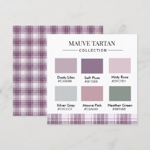 Farbpalette-Karte in Mauve Tartan Einladung