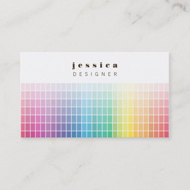 Farbpalette Ombre Business Card des Grafikdesigner Visitenkarte (Vorderseite)