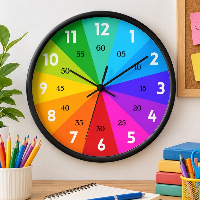 Farbpalette Rainbow Fett Erfahren Sie mehr über Ze Uhr (Rainbow Bold Color Palette Learn to Tell Time Kids Clock)