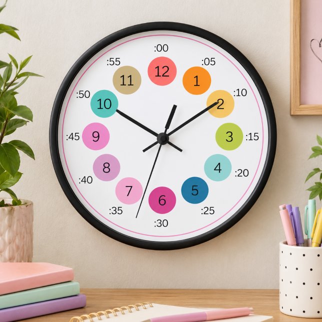 Farbpalette Rainbow Fett Erfahren Sie mehr über Ze Uhr (Rainbow Bold Color Palette Learn to Tell Time Kids Clock)