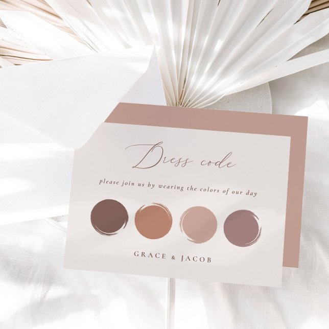 Farbpalette Rosa, Mauve und Bronze-Rose RSVP Karte (Blush Pink, Mauve & Bronze Rose Color Palette Card)