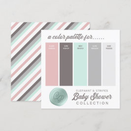 Farbpalette Rosa & Minze Baby Dusche Farbkarte Einladung