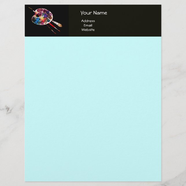 FARBPALETTE, schwarz und blau Briefbogen (Vorderseite)