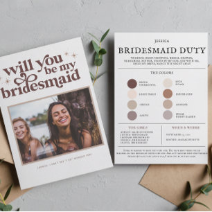 Farbpalette Sie werden mein Bridesmaid-Vorschlag s Mitteilungskarte
