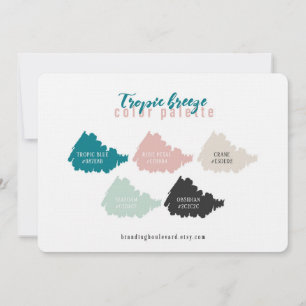 Farbpalette Swatch Card aquamarin, grau und rosa