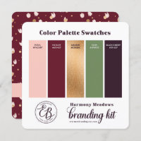 Farbpalette Swatch Card Burgund Pink & Gold