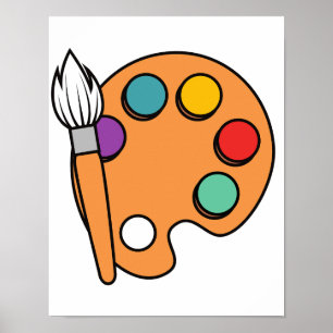 🎨 Farbpalette und Pinsel - Künstlerischer Ausdruc Poster