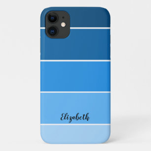 Farbpalettenchip mit personalisiertem Namen Blue S Case-Mate iPhone Hülle