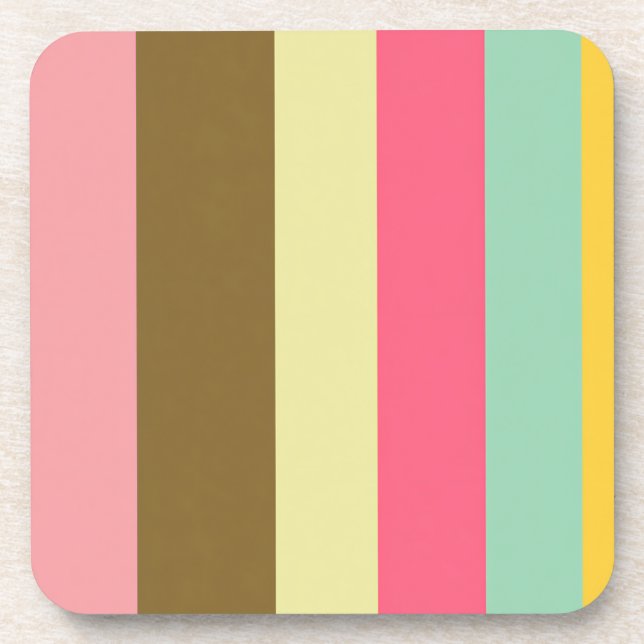 Farbpalettendesign für den Sommer Streifen Getränkeuntersetzer (Vorderseite)