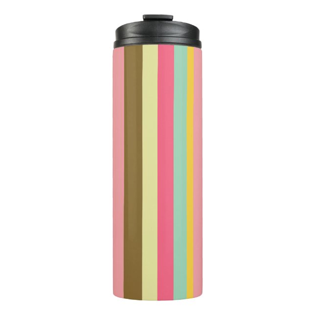 Farbpalettendesign für den Sommer Streifen Thermosbecher (Vorderseite)