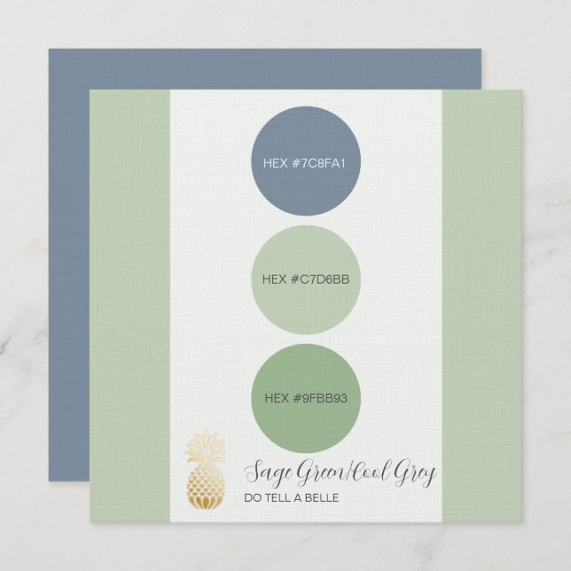 Farbpalettenkarte mit grüner Farbe Einladung (Vorne/Hinten)