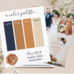 FarbpalettePapier-Blatt für Hochzeitsrost<br><div class="desc">Classy Navy Roust Wedding Farben Palette Karte 2024</div>