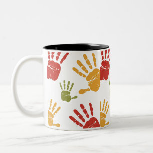 Farbpalmen, Hand Zweifarbige Tasse