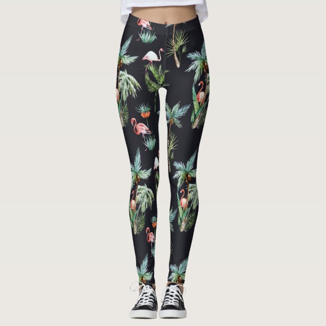 Farbpalmenmuster Leggings (Vorderseite)