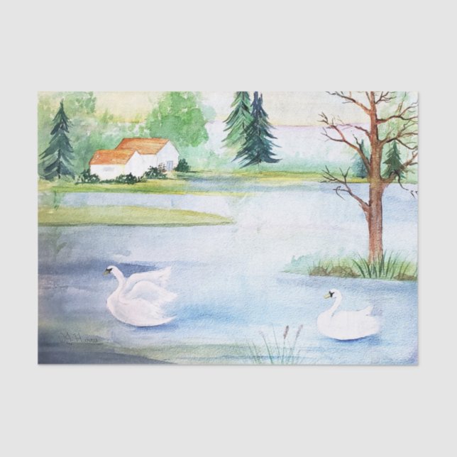 Farbpapier für das Wasserfarbgewebe des Swansees Seidenpapier (Vorderseite)