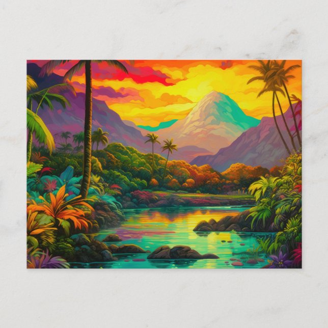 Farbparadies der tropischen Insel   Postkarte (Vorderseite)