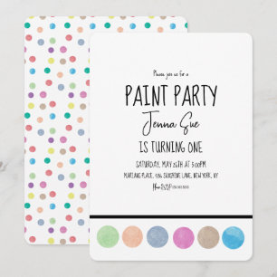 Farbparty-Wasserfarbenpalette-Kunst-Geburtstag   Einladung