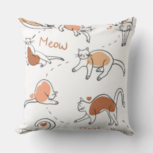 Farbpastellmuster Katzenbraun Kissen