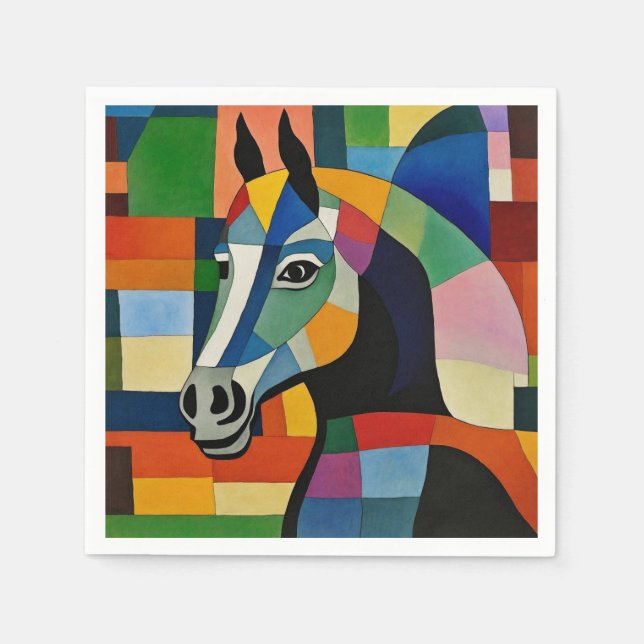 Farbpferd Serviette (Vorderseite)