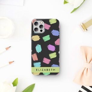 Farbpinsel, Bunte Pinselstriche, Ihr Name iPhone 16 Hülle