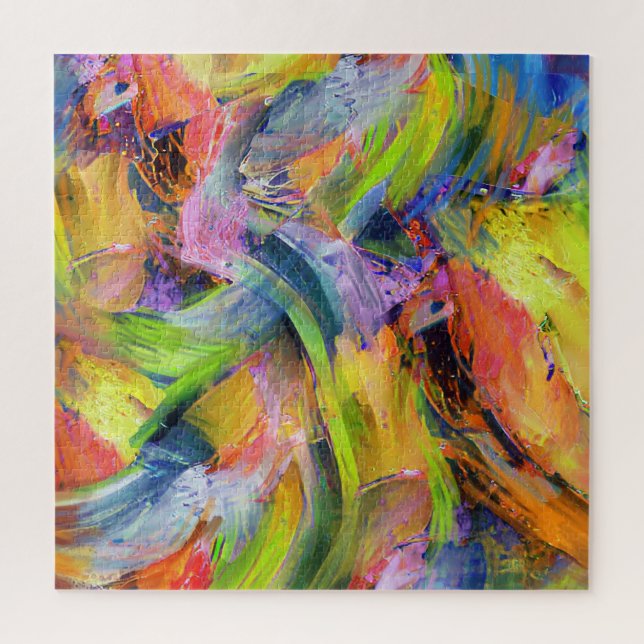 Farbpinselstriche in Gelb Puzzle (Vertikal)