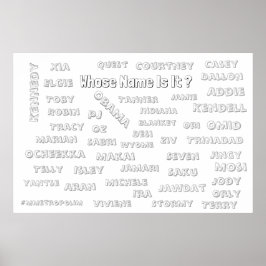 Farbplakat 36x24 mit Unisex-Namen Poster