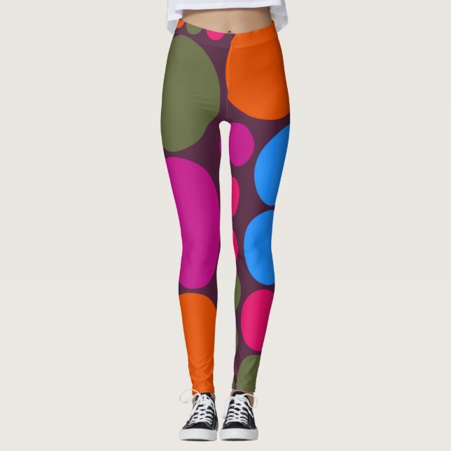 Farbpolka-Dots-Muster #15 Leggings (Vorderseite)