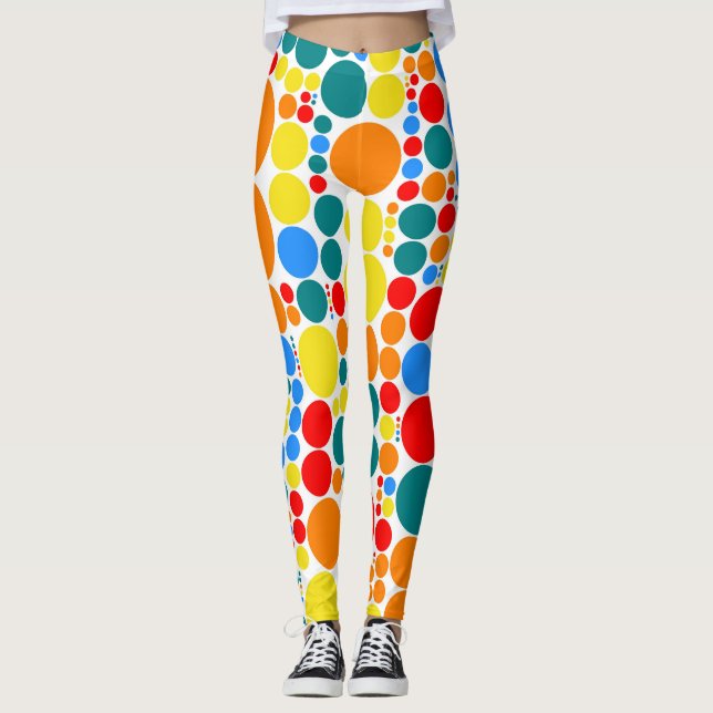 Farbpolka-Dots-Muster #20 Leggings (Vorderseite)