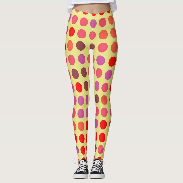 Farbpolka-Dots-Muster #21 Leggings (Vorderseite)