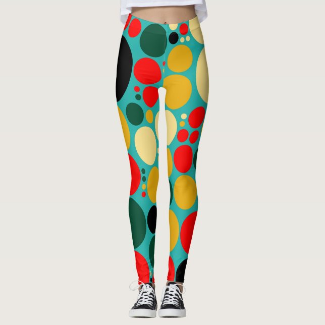 Farbpolka-Punkte-Muster #17 Leggings (Vorderseite)