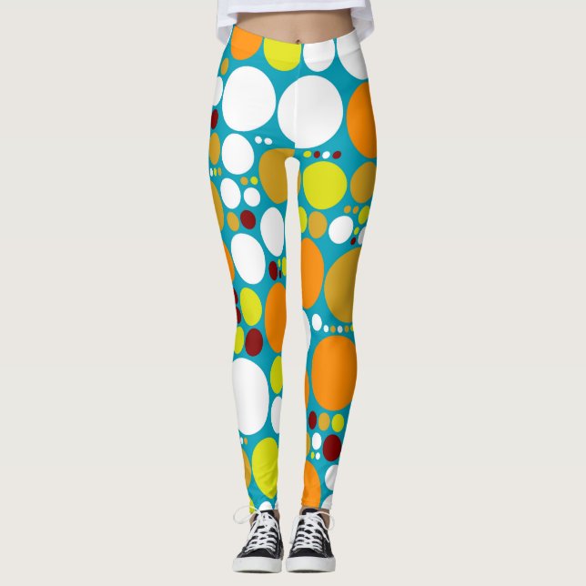 Farbpolka-Punkte-Muster #6 Leggings (Vorderseite)