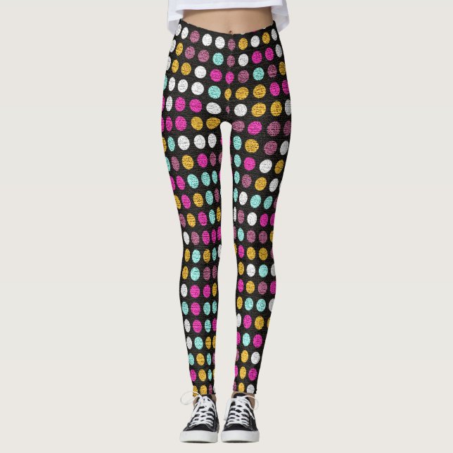 Farbpolka-Punkte-Muster Nr. 4 Leggings (Vorderseite)