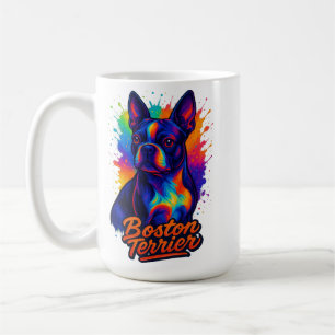 Farbporträt Boston Terrier im Pop-Art-Stil Kaffeetasse