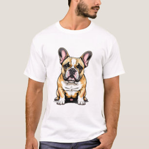 Farbporträt einer Französischen Bulldogge T-Shirt